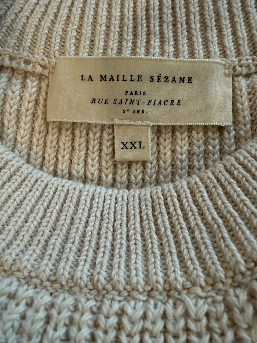 Sezane Gary Jumper Natural / Navy Size XXL - Picture 3 of 4